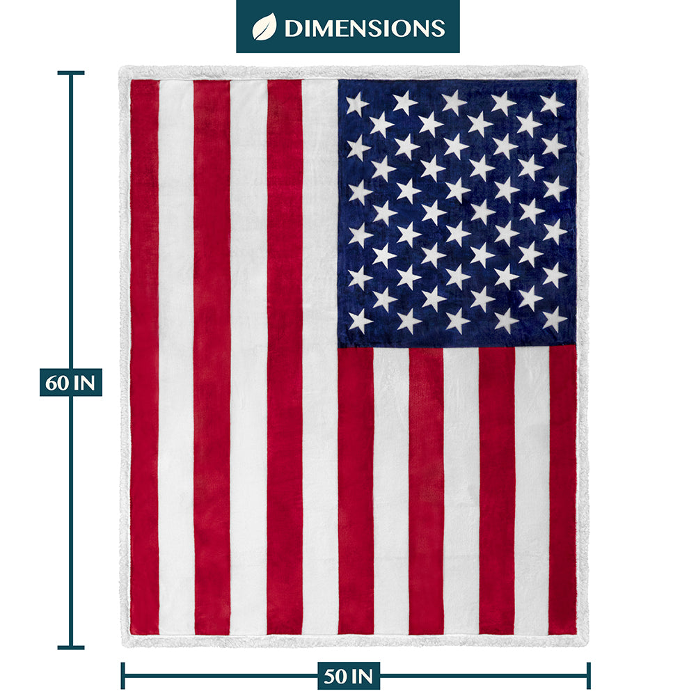 US Flag Patriotic Throw Blanket