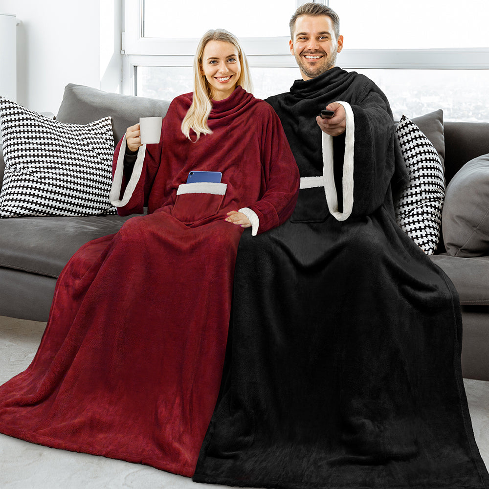 Blanket with Sleeves - Sherpa Trims