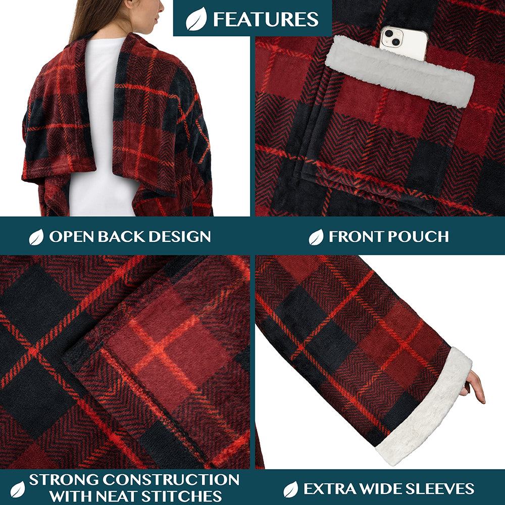 Blanket with Sleeves - Sherpa Trims
