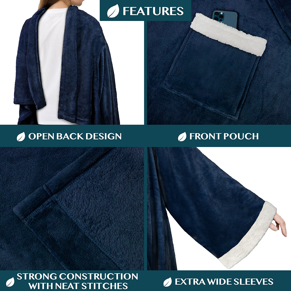 Blanket with Sleeves - Sherpa Trims