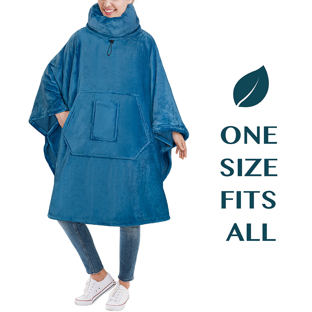 Neck Warmer Hooded Poncho Blanket