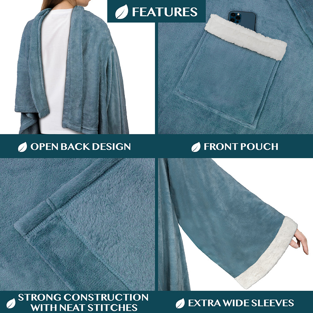 Blanket with Sleeves - Sherpa Trims