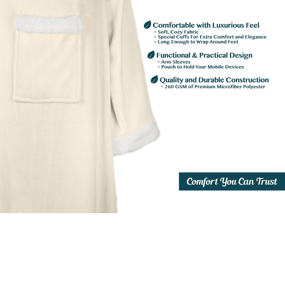 Blanket with Sleeves - Sherpa Trims