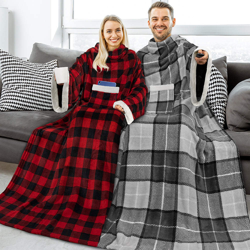 Blanket with Sleeves - Sherpa Trims