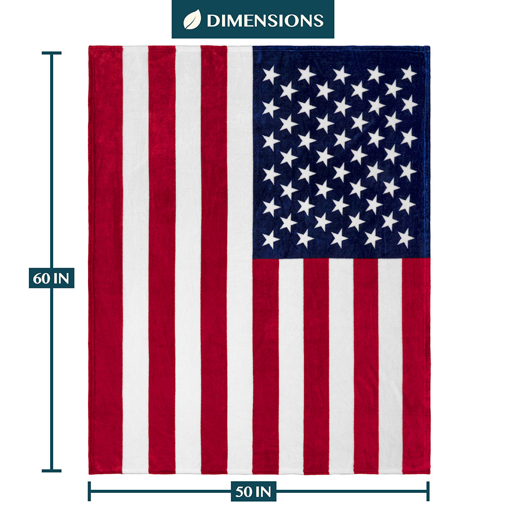 US Flag Patriotic Throw Blanket