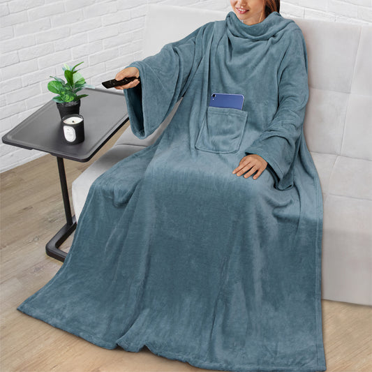 Blanket with Sleeves - Patch Pocket