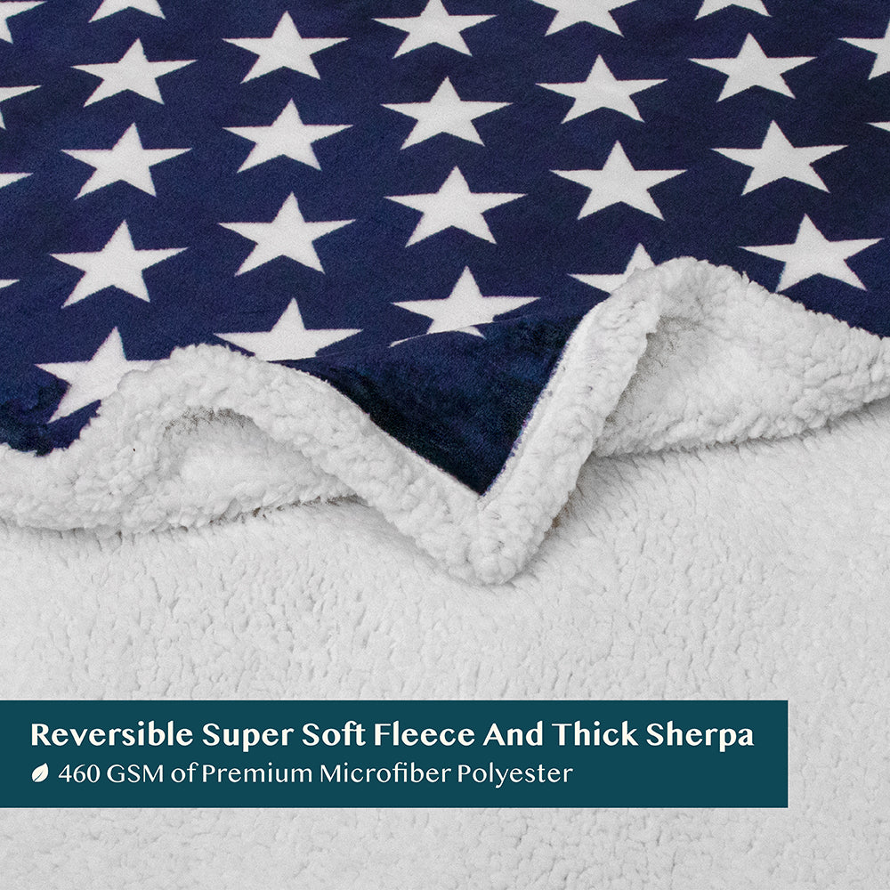 US Flag Patriotic Throw Blanket