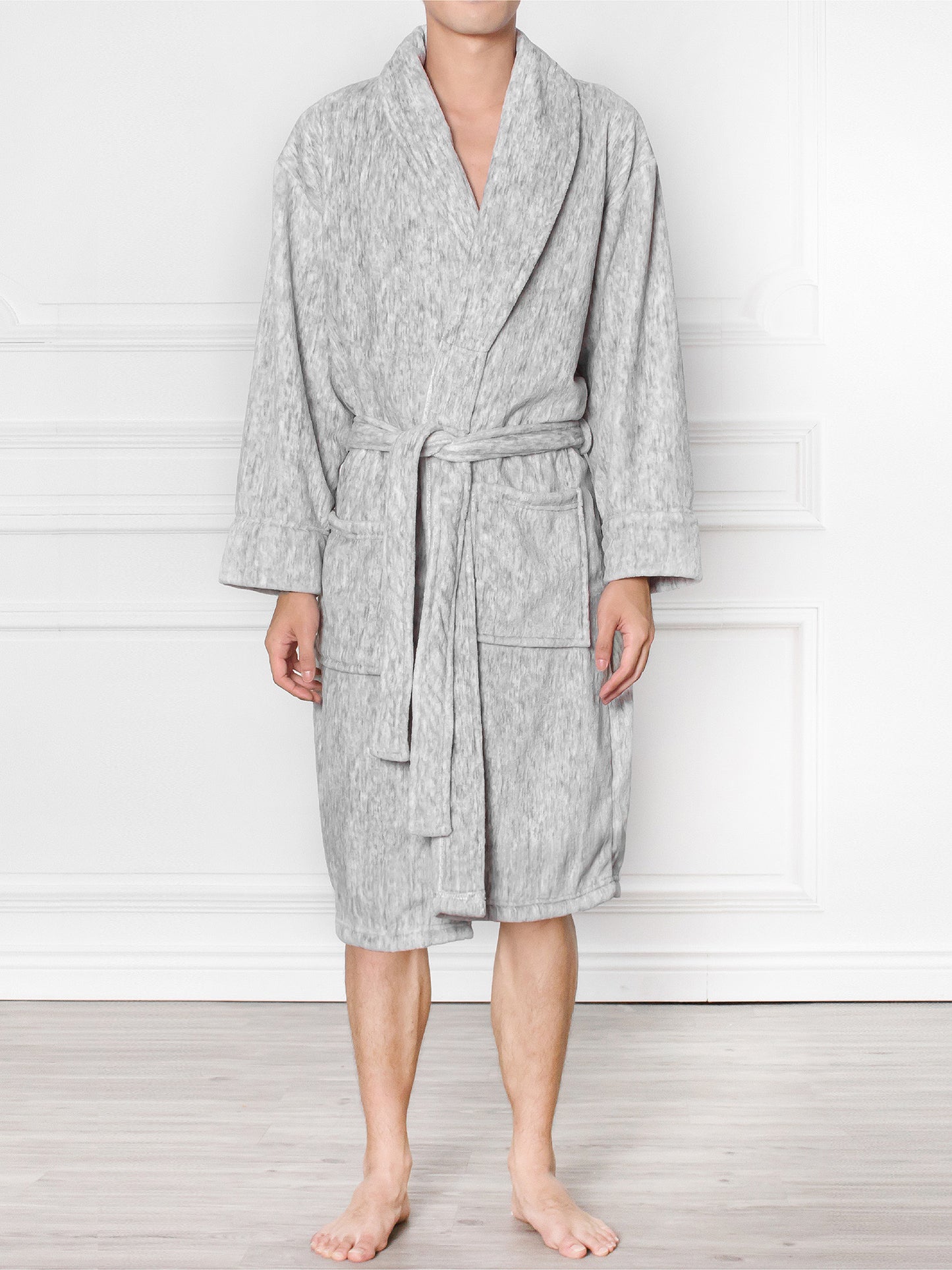 Men's Melange Fleece Robe