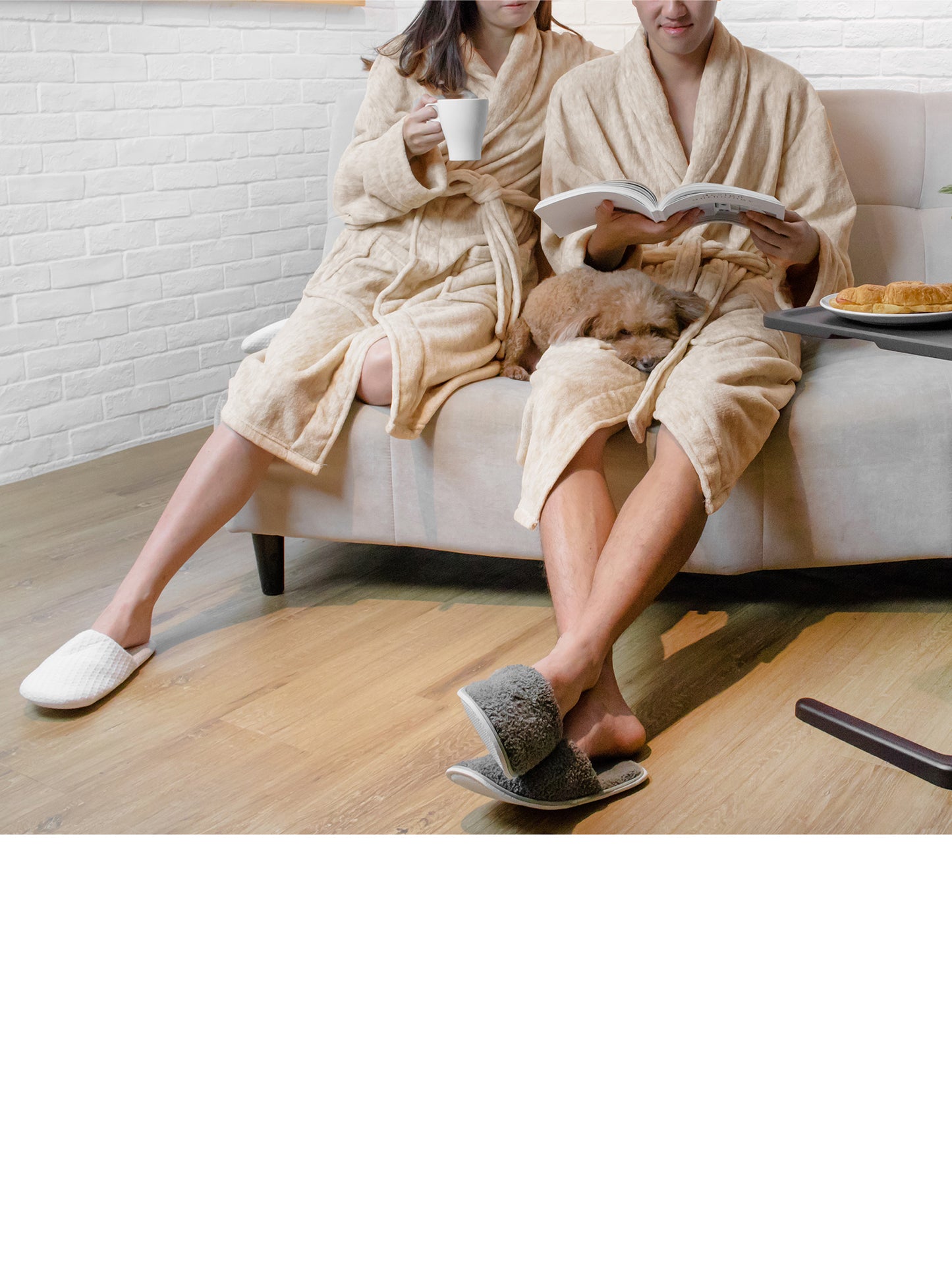 Men's Melange Fleece Robe