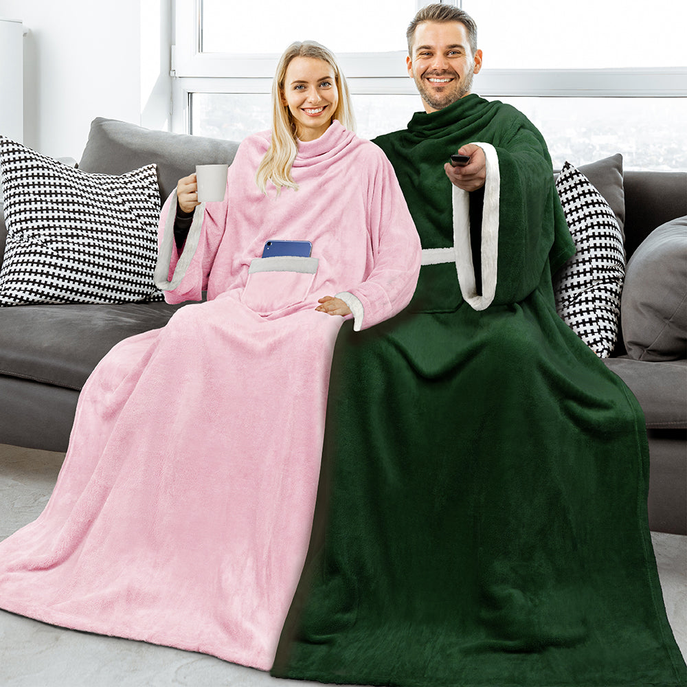 Blanket with Sleeves - Sherpa Trims