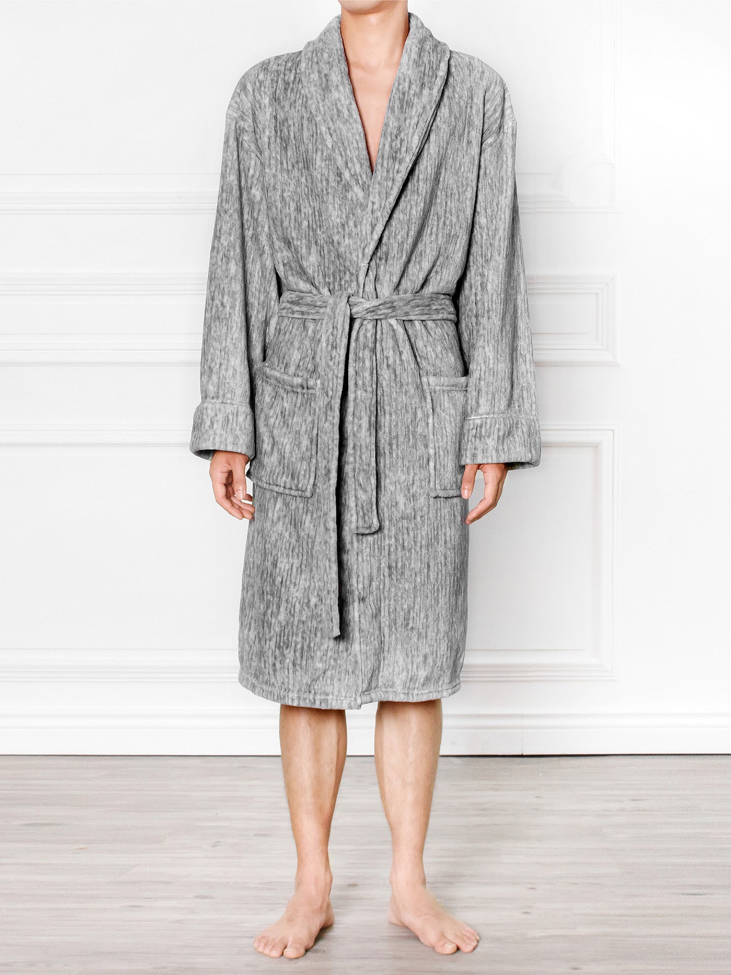 Men's Melange Fleece Robe