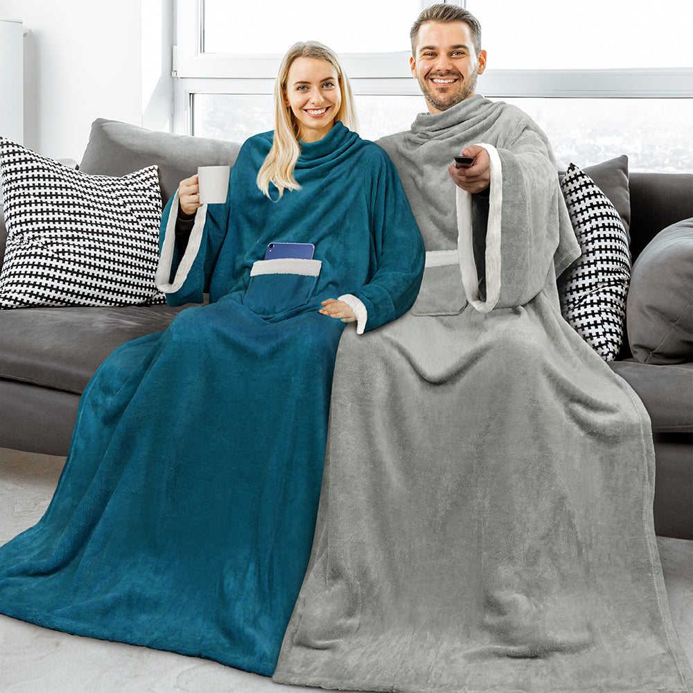 Blanket with Sleeves - Sherpa Trims