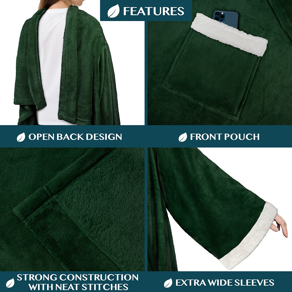 Blanket with Sleeves - Sherpa Trims