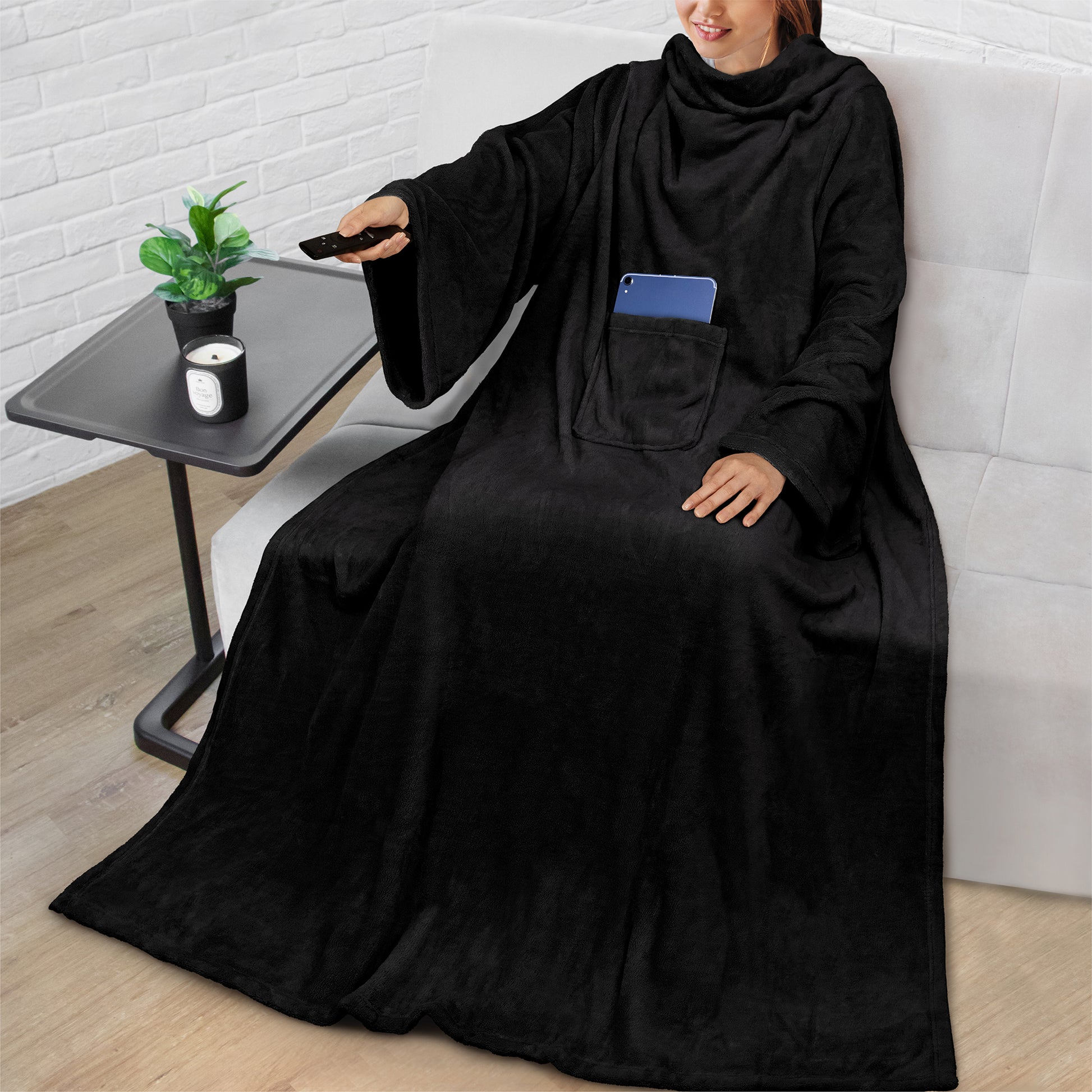Blanket with Sleeves - Patch Pocket