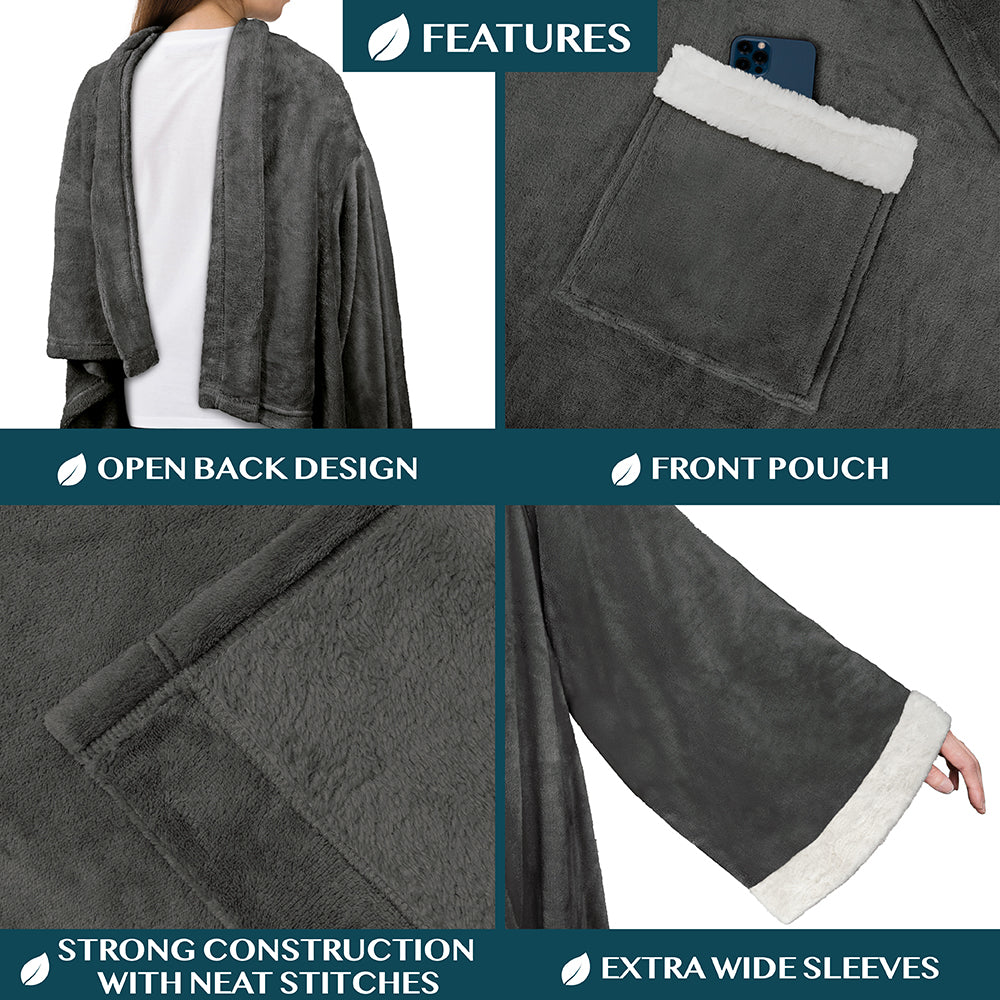 Blanket with Sleeves - Sherpa Trims