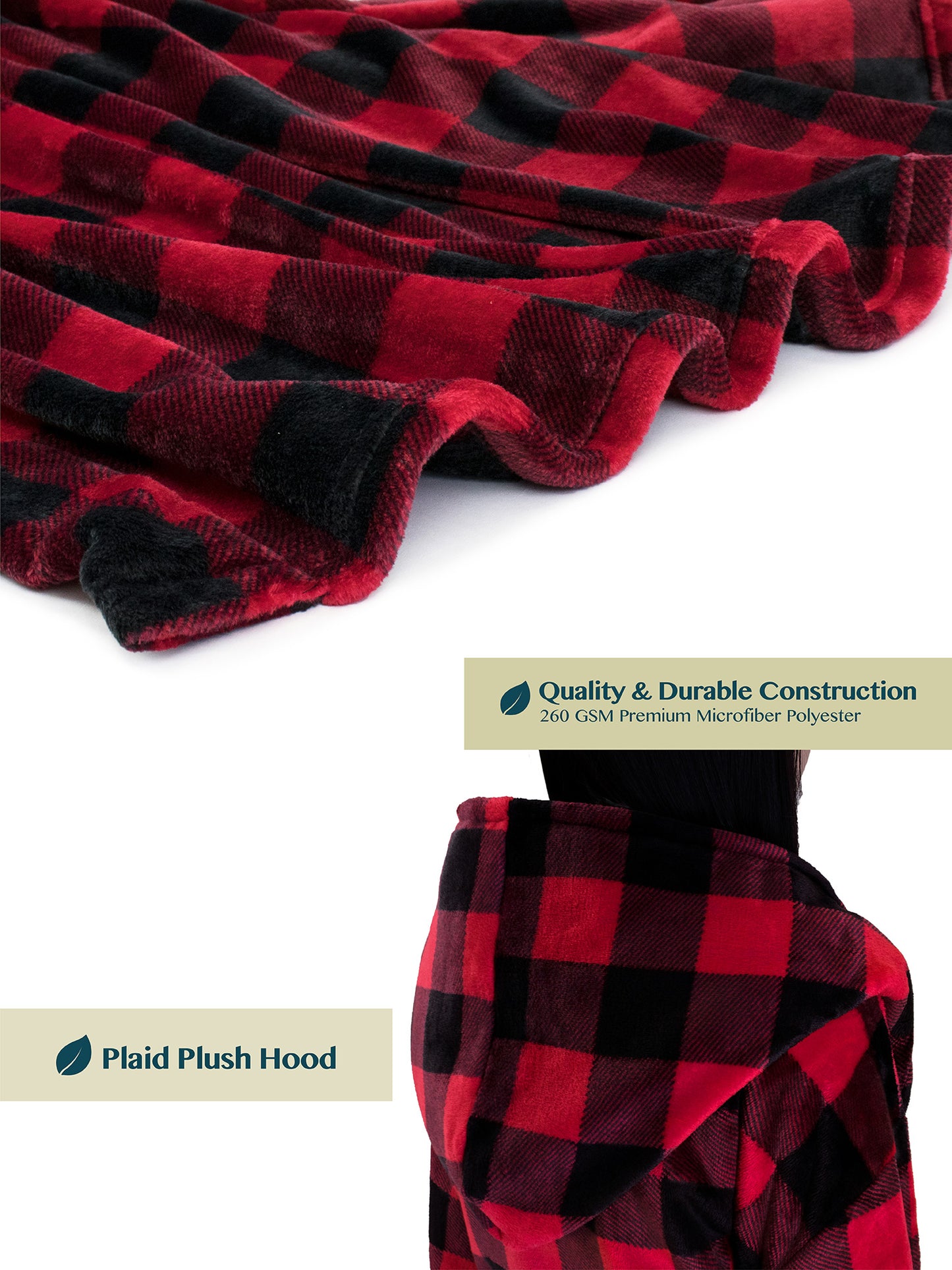 Women's Checkered Robe with Hood