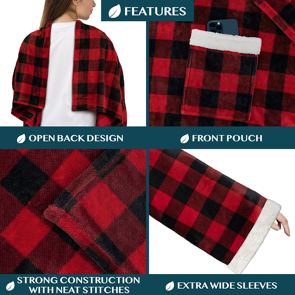 Blanket with Sleeves - Sherpa Trims