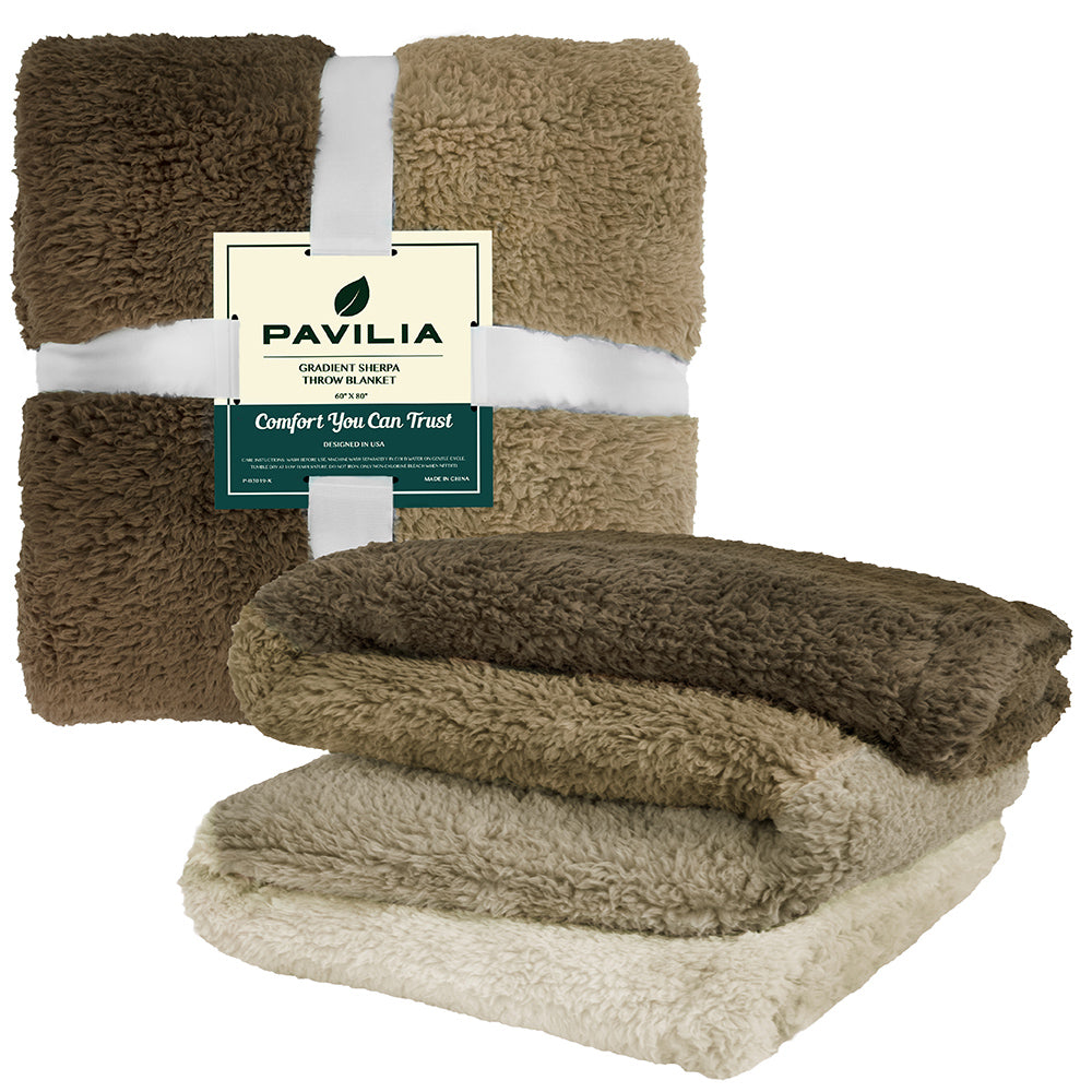 Gradient Ombre Shaggy Sherpa Blanket