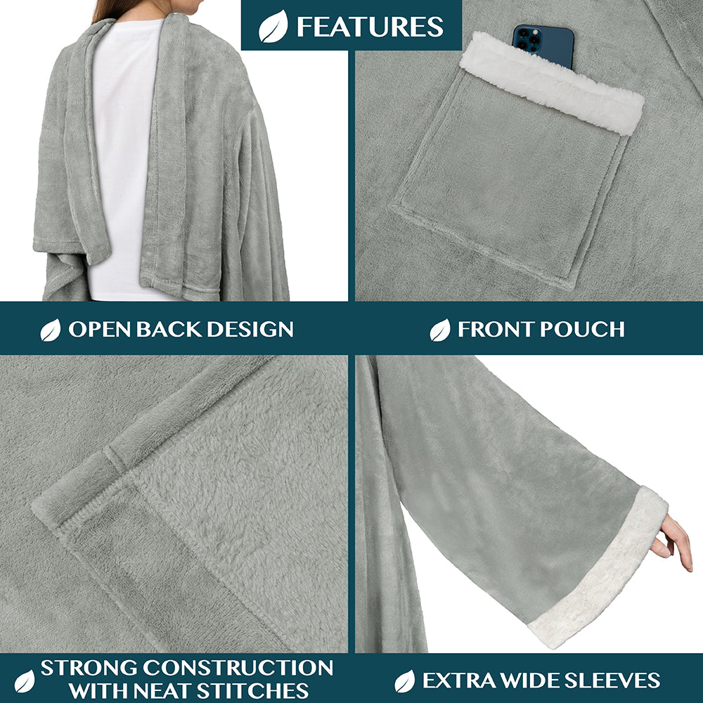 Blanket with Sleeves - Sherpa Trims