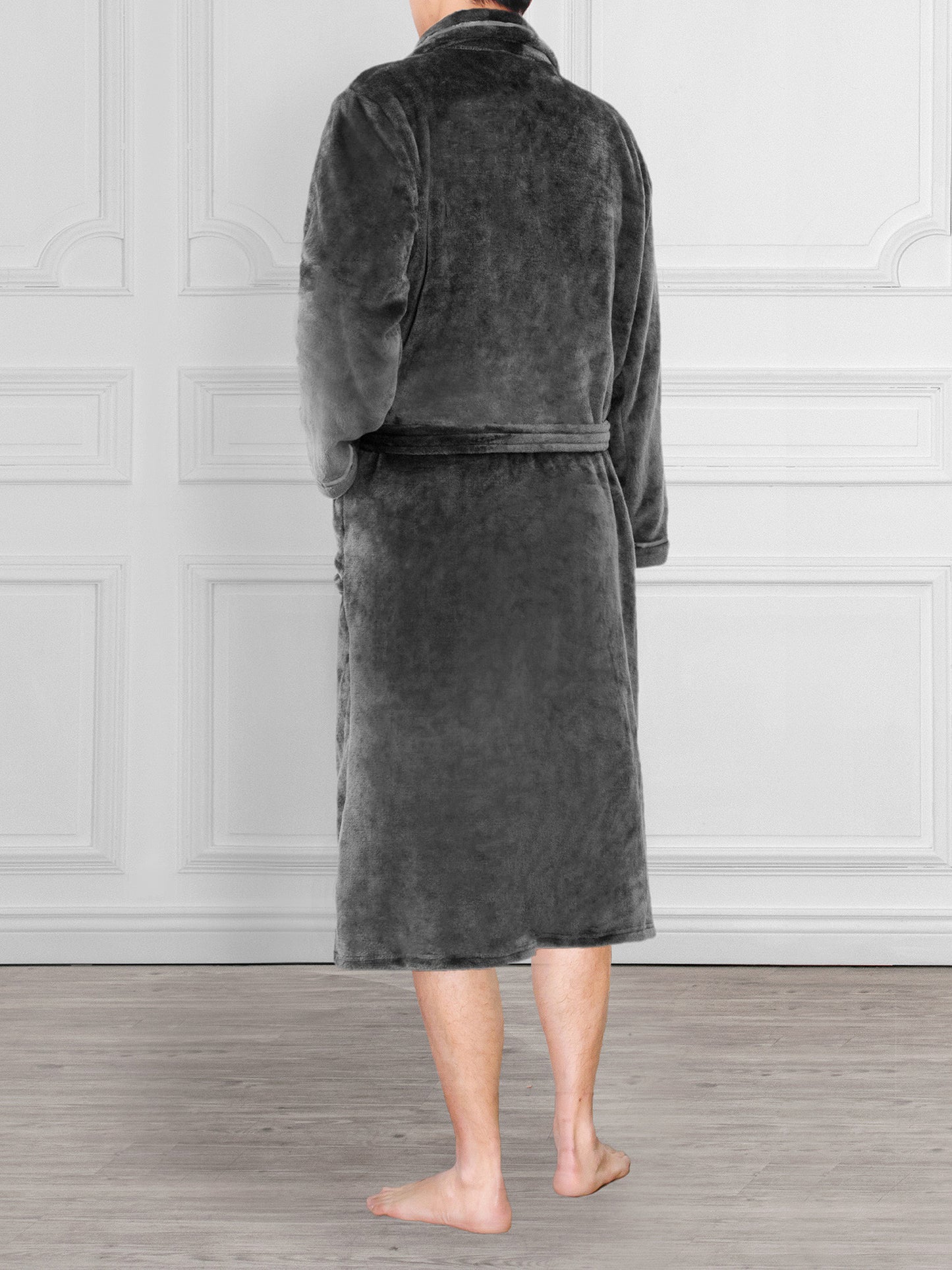 Men's Satin Trim Fleece Robe