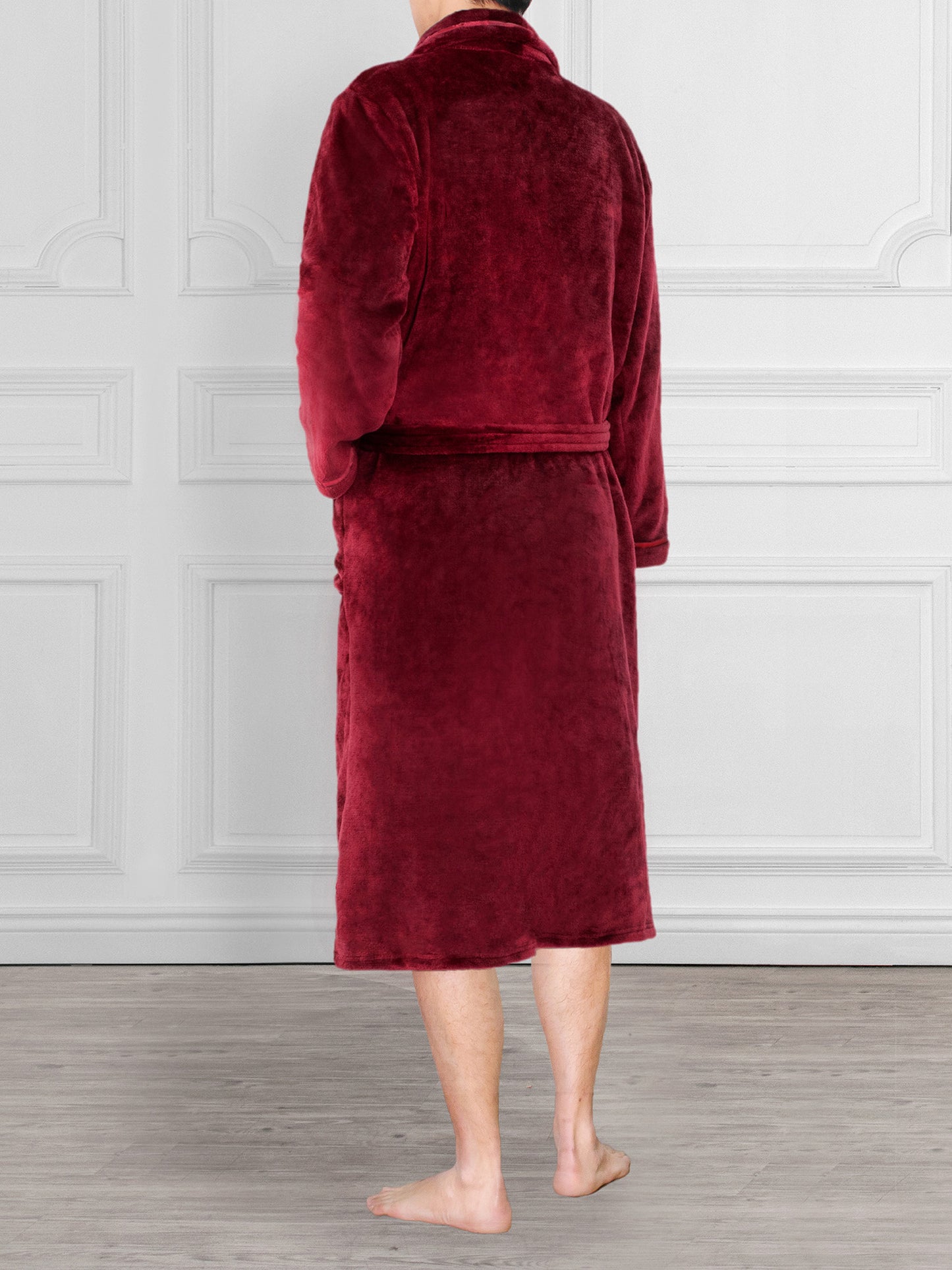 Men's Satin Trim Fleece Robe