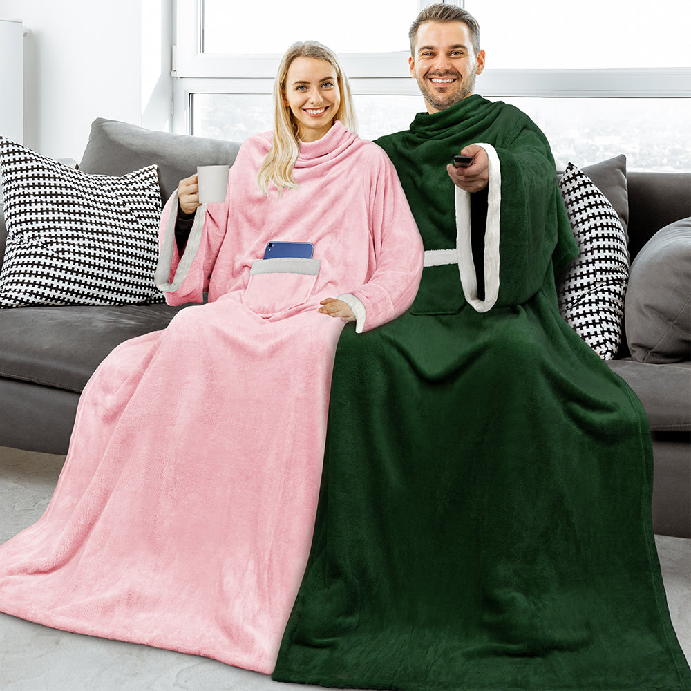 Blanket with Sleeves - Sherpa Trims