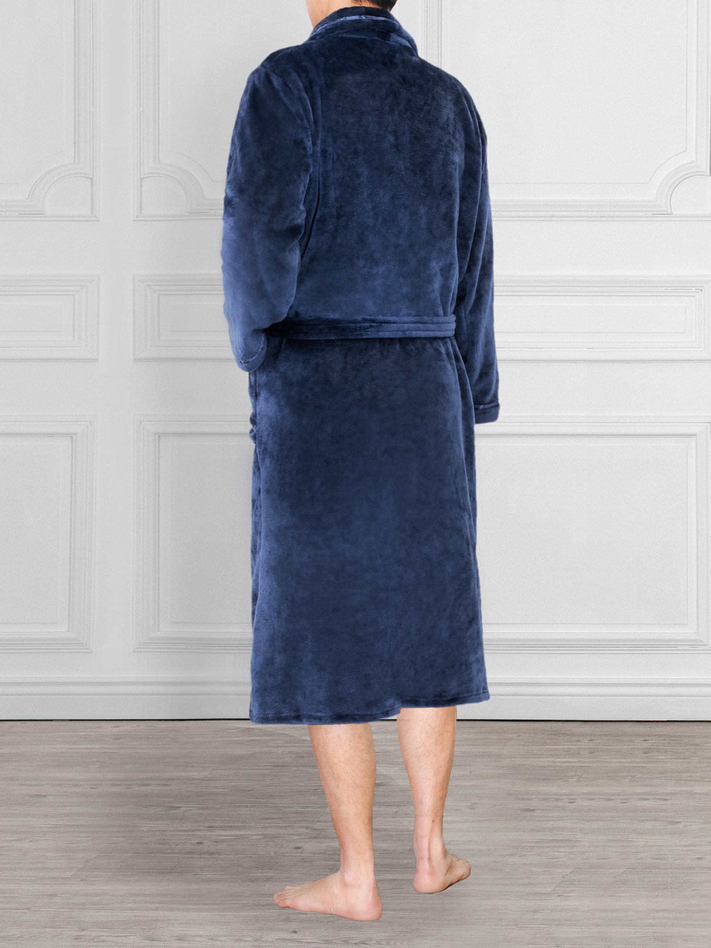 Men's Satin Trim Fleece Robe