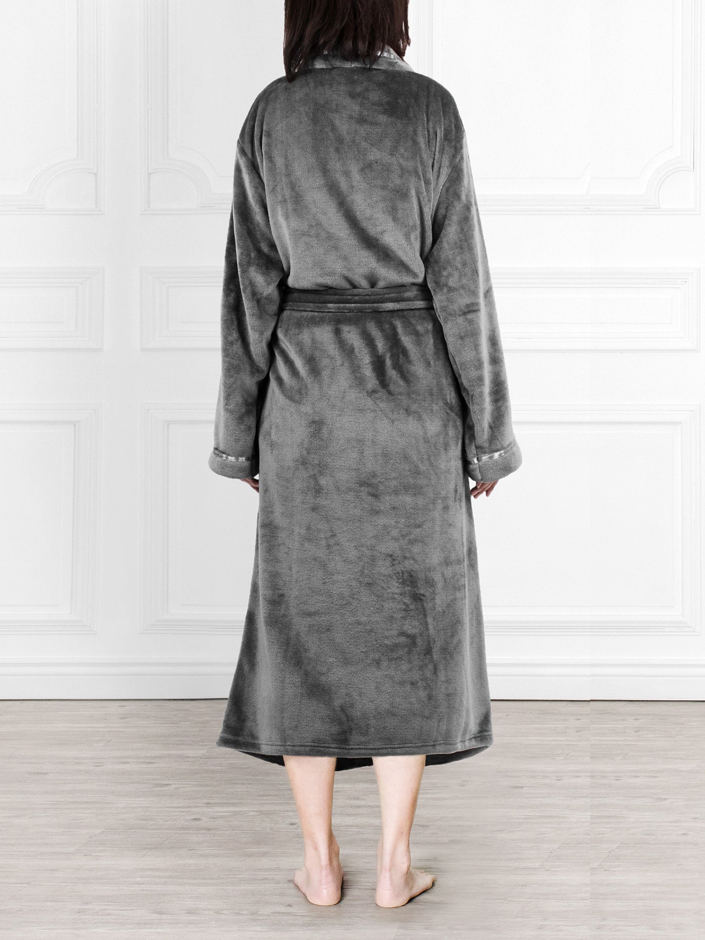 Women's Satin Trim Fleece Robe