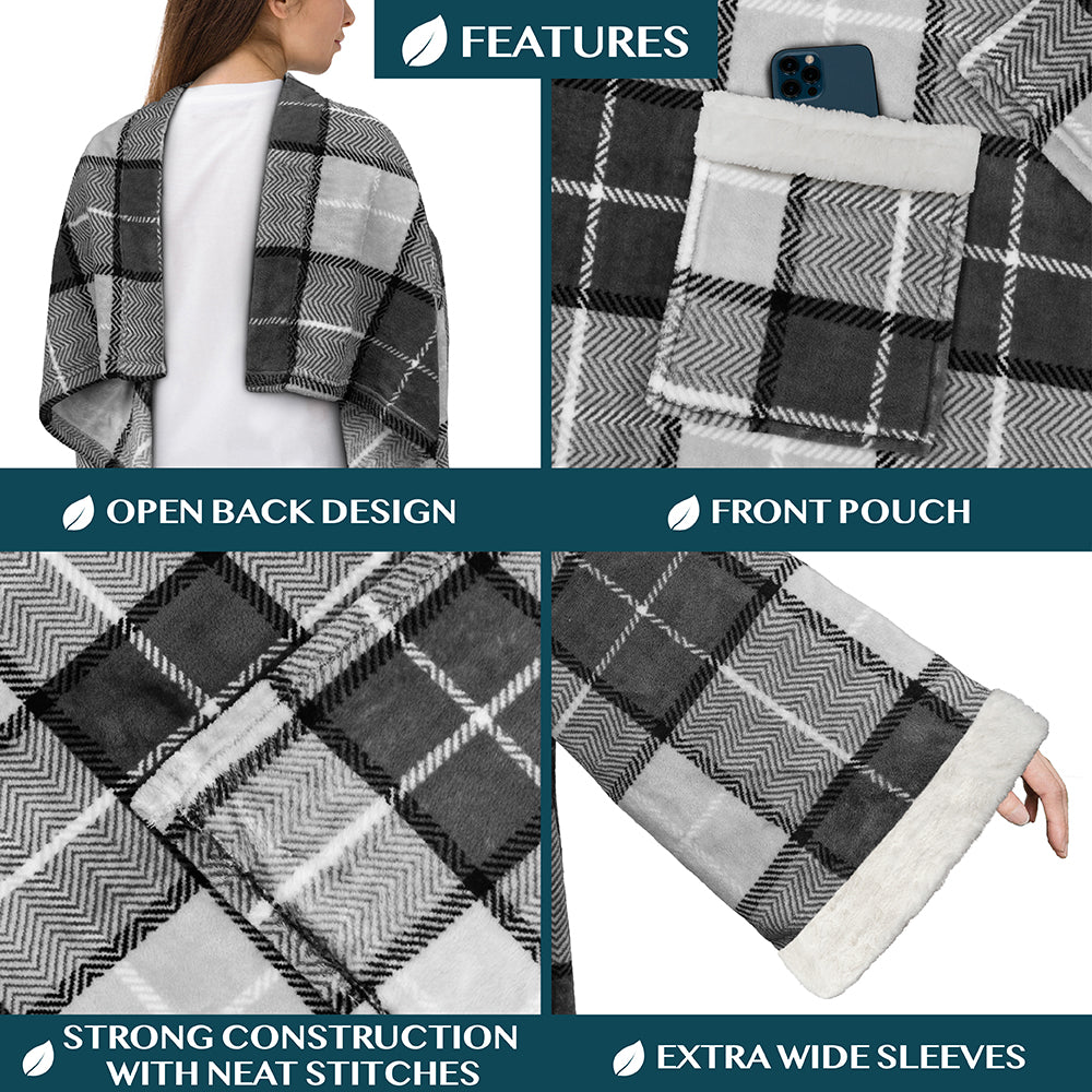 Blanket with Sleeves - Sherpa Trims
