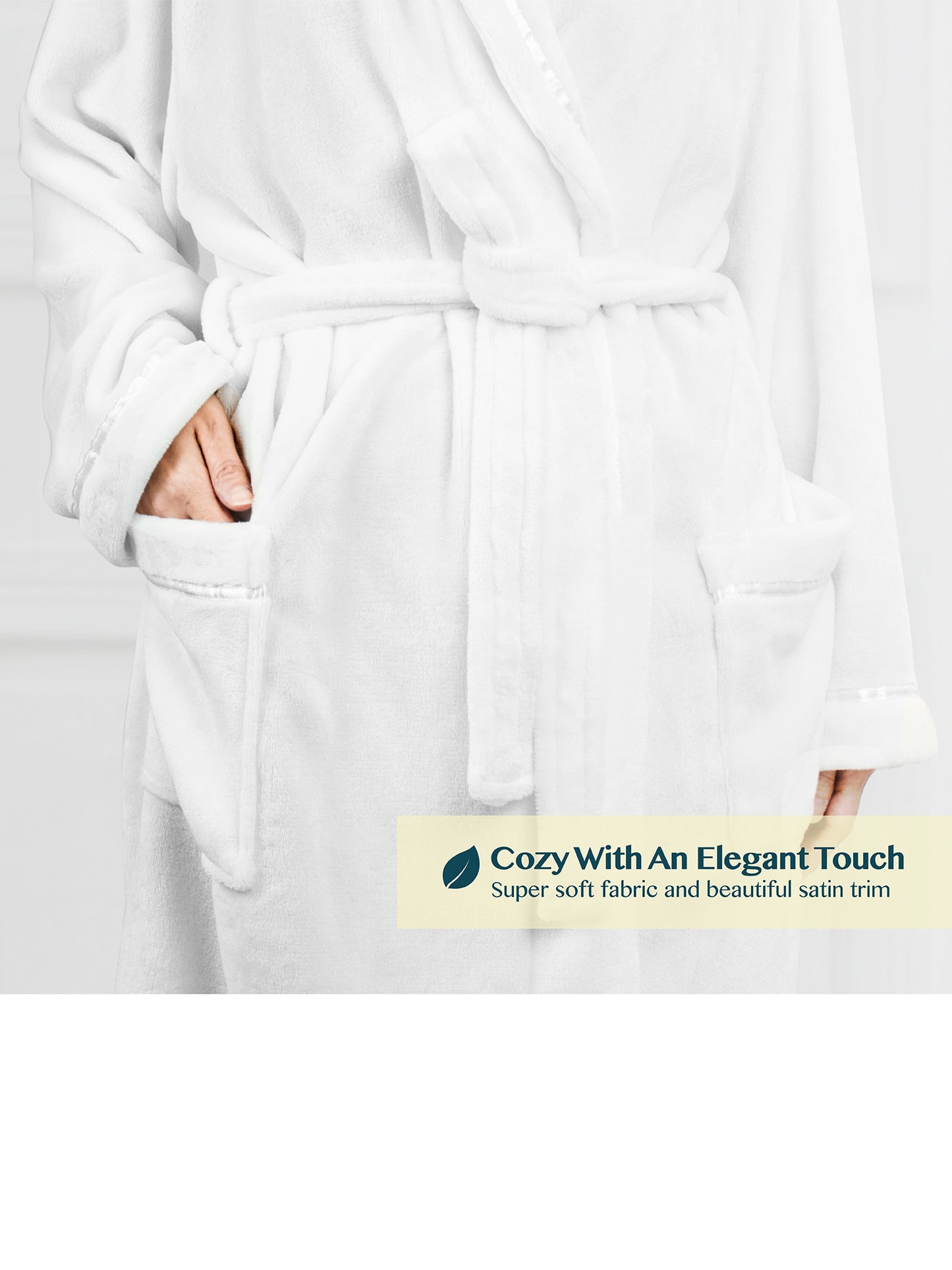 Women's Satin Trim Fleece Robe