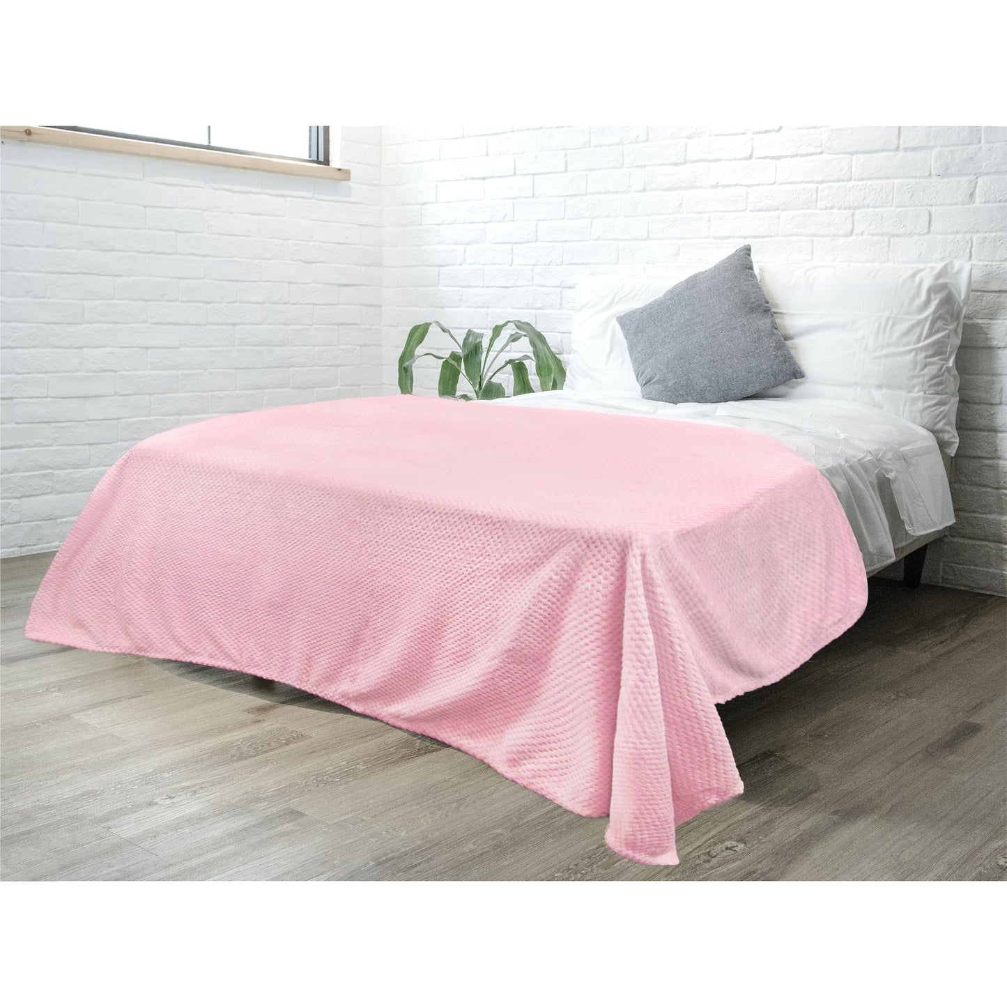 Waffle Textured Fleece Blanket