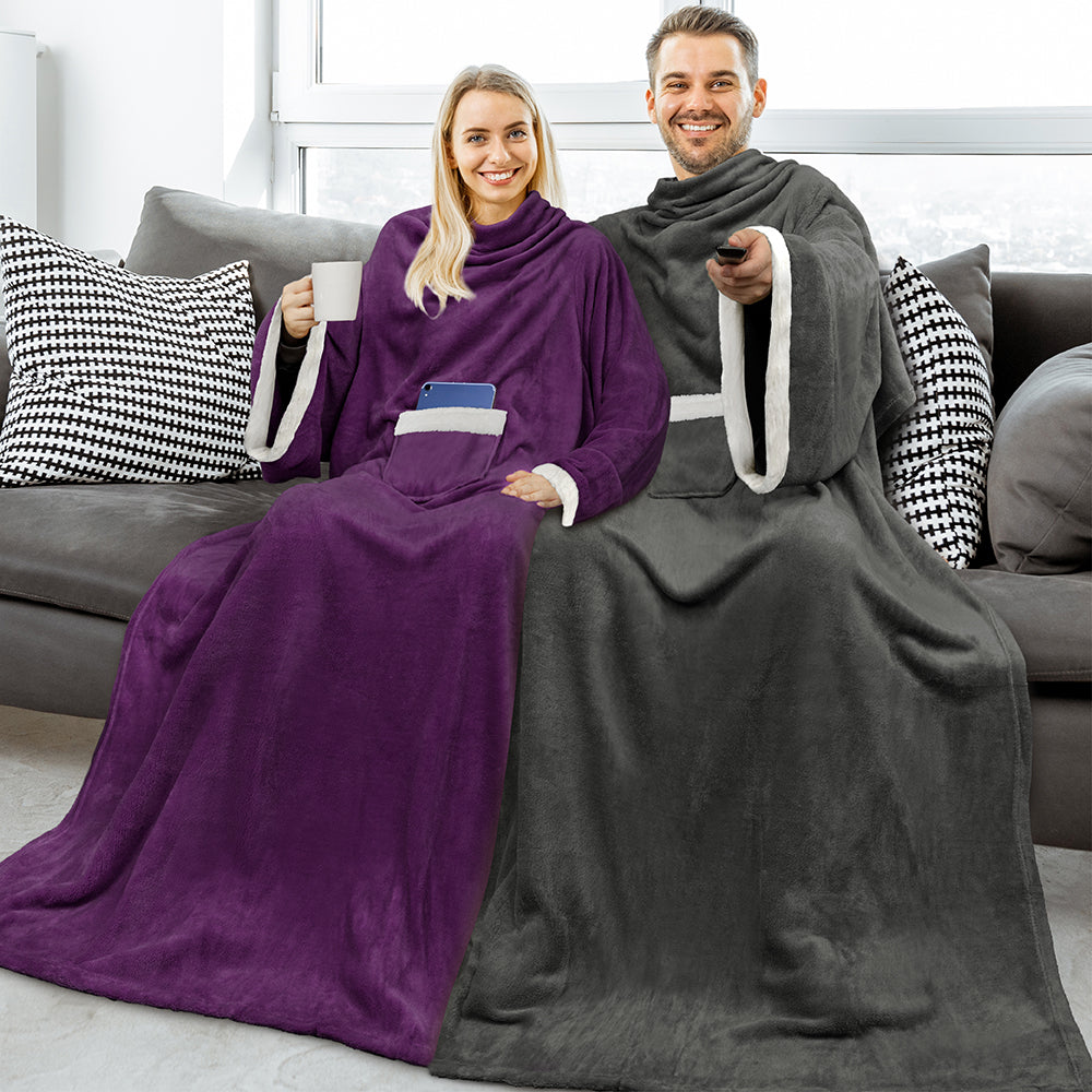 Blanket with Sleeves - Sherpa Trims