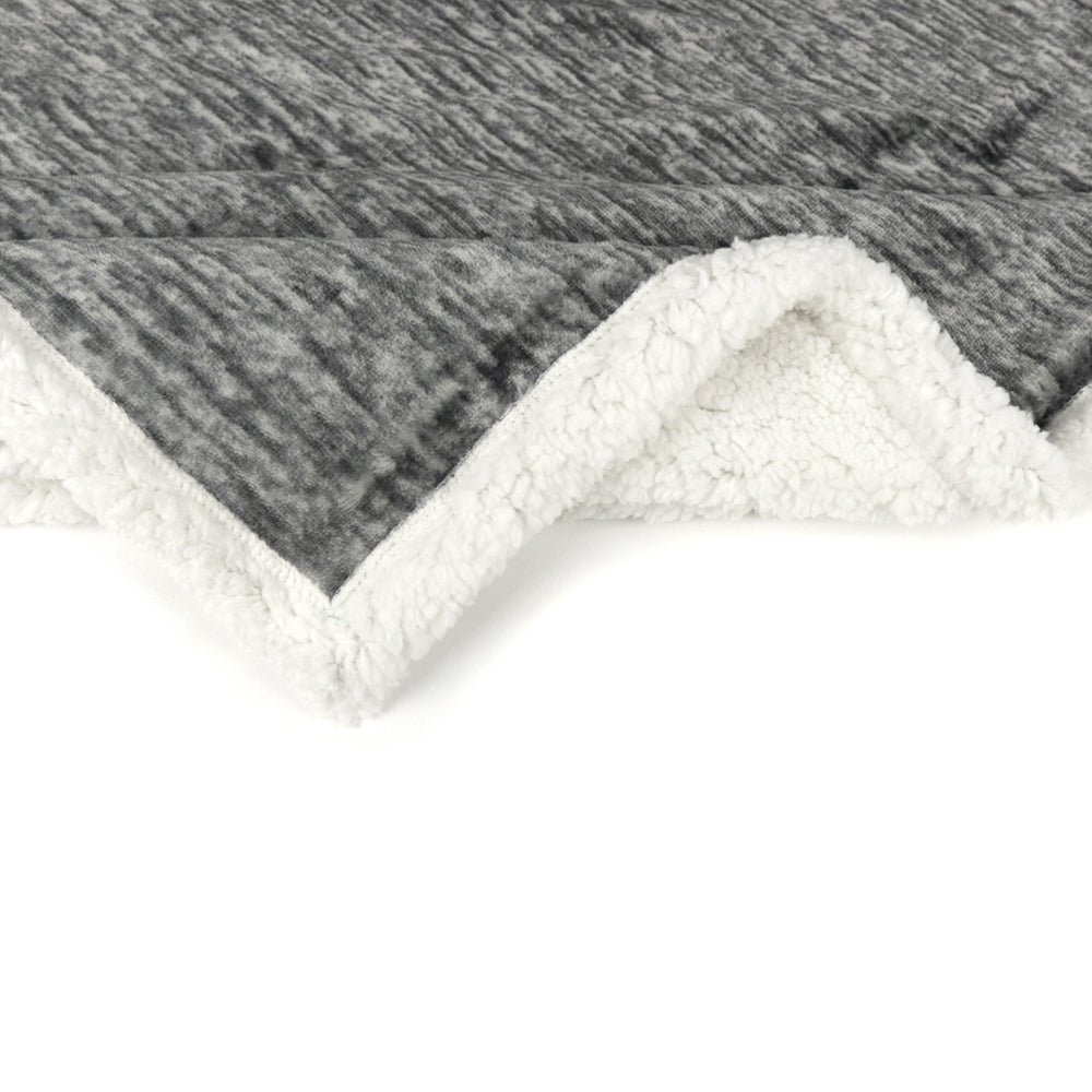 Melange Sherpa Fleece Throw Blanket