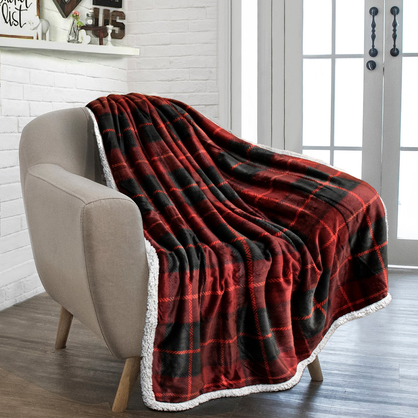 Plaid Sherpa Blanket