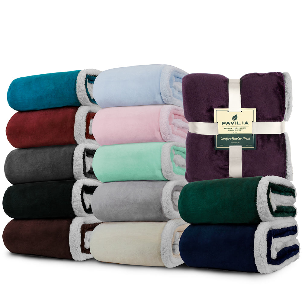 Premium Sherpa Fleece Throw Blanket