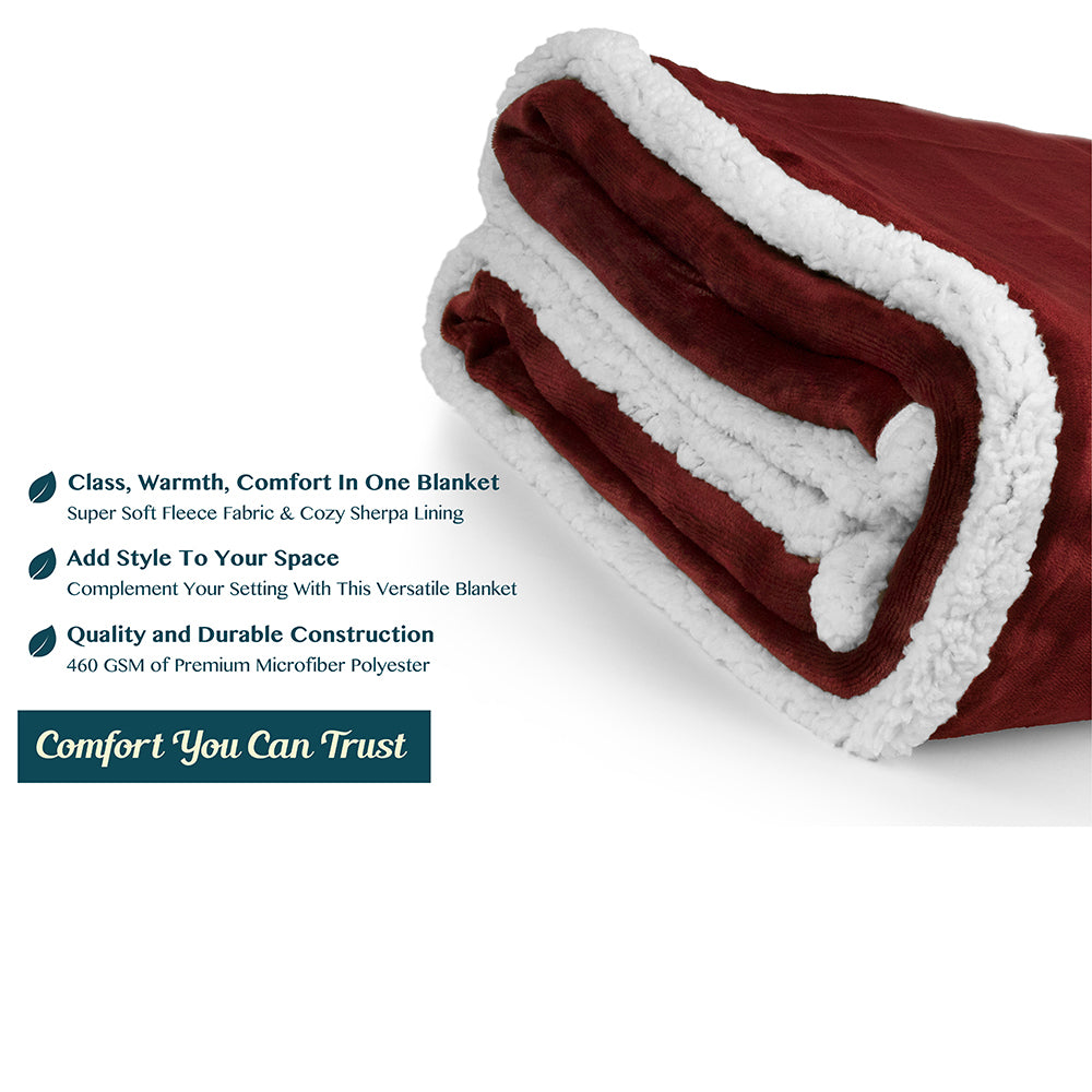 Premium Sherpa Fleece Throw Blanket