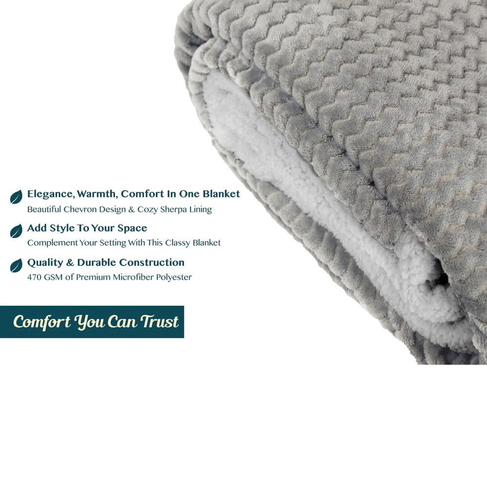 Chevron Sherpa Throw Blanket