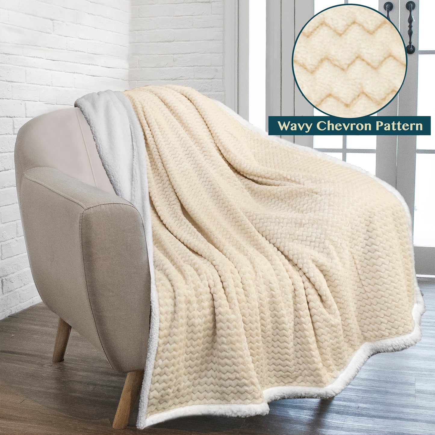 Chevron Sherpa Throw Blanket