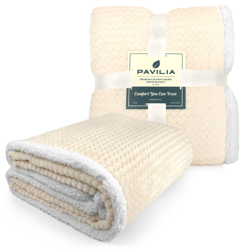 Chevron Sherpa Throw Blanket