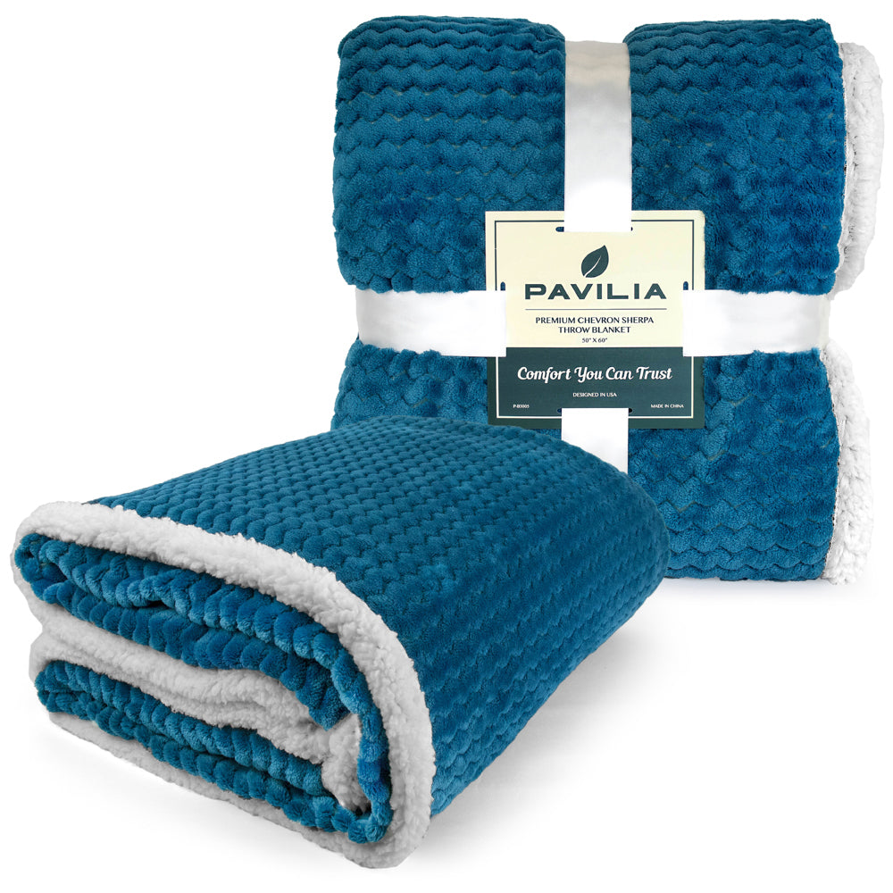 Chevron Sherpa Throw Blanket
