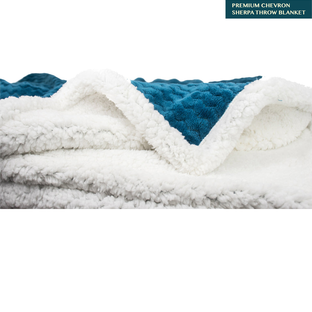 Chevron Sherpa Throw Blanket