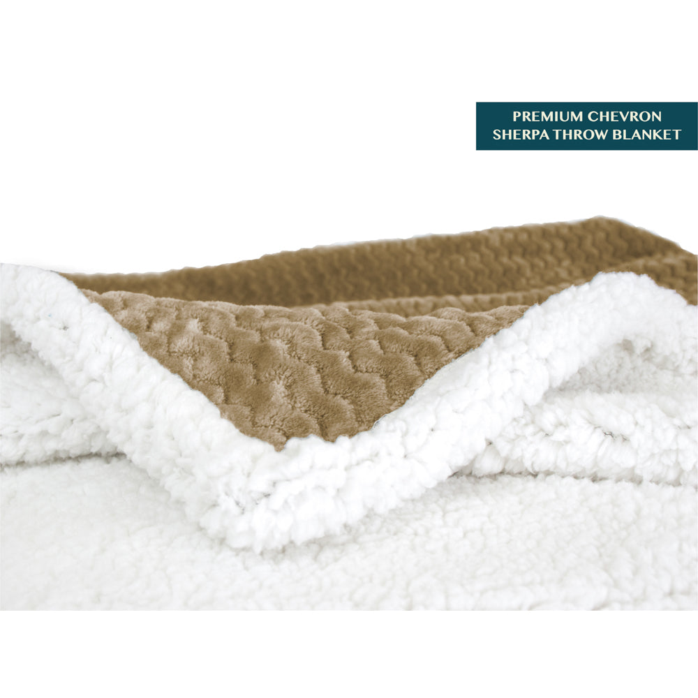 Chevron Sherpa Throw Blanket