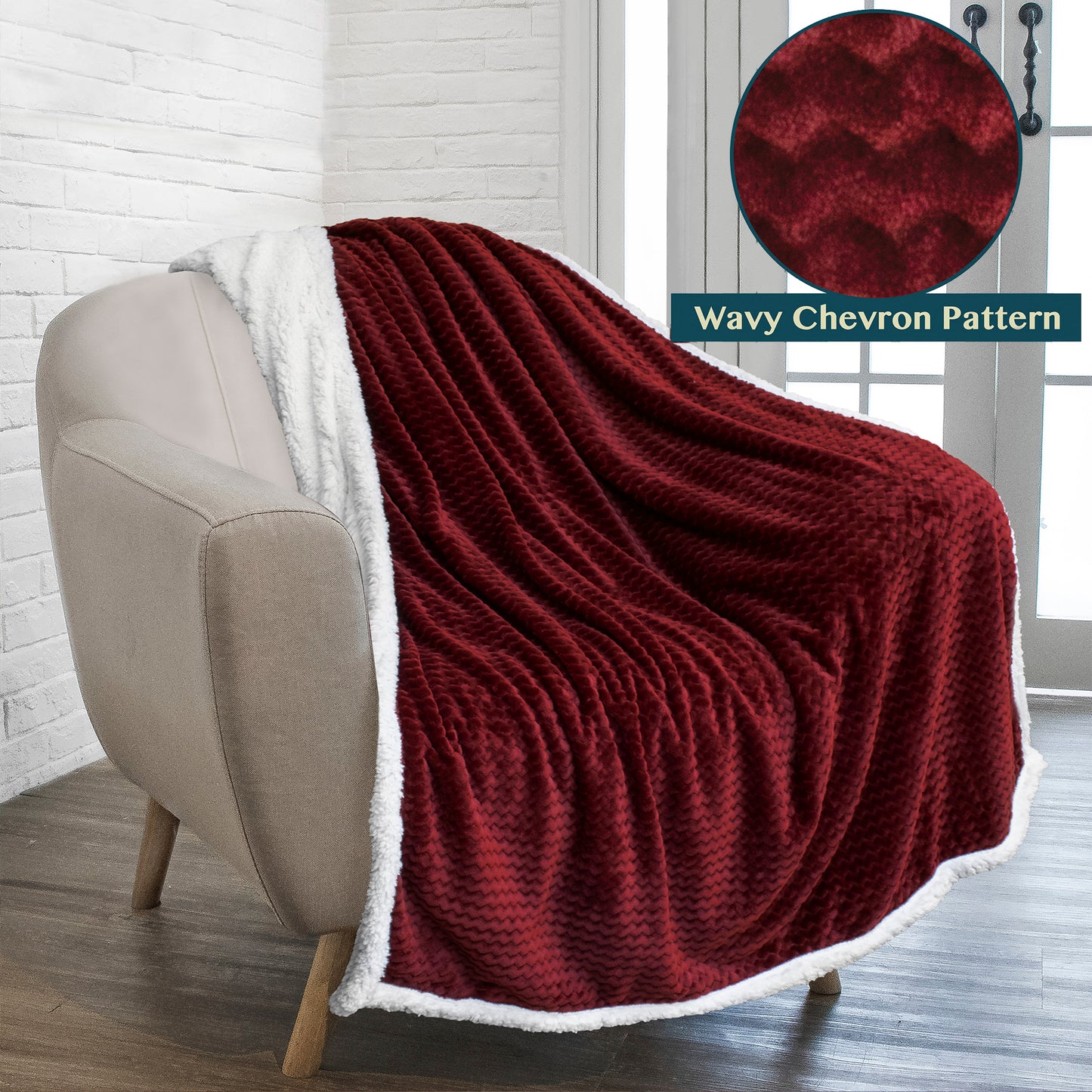 Chevron Sherpa Throw Blanket