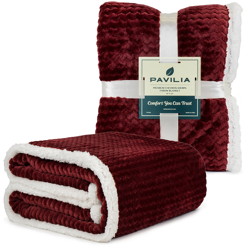 Chevron Sherpa Throw Blanket
