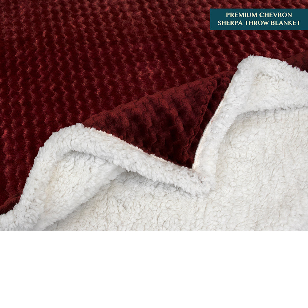 Chevron Sherpa Throw Blanket