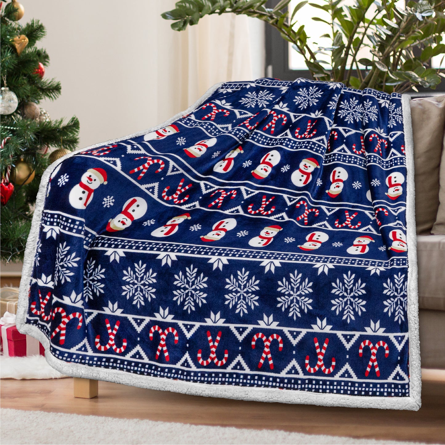 Christmas Sherpa Throw Blanket