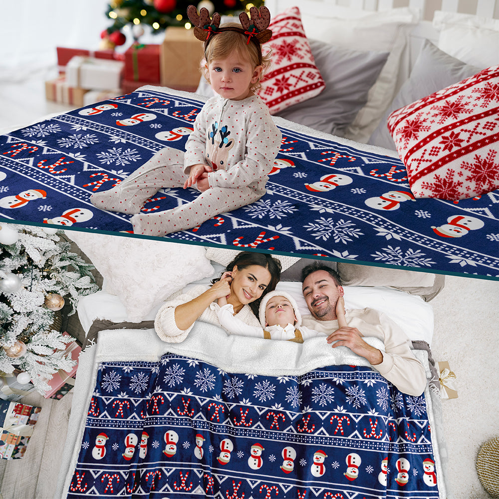 Christmas Sherpa Throw Blanket