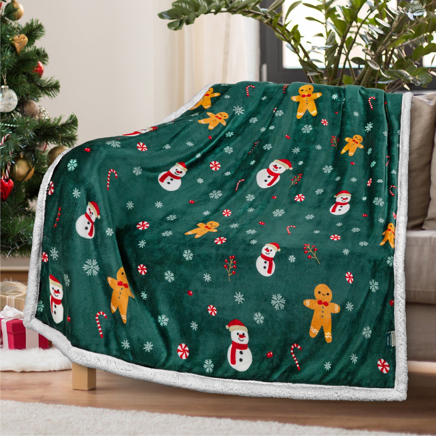 Christmas Sherpa Throw Blanket