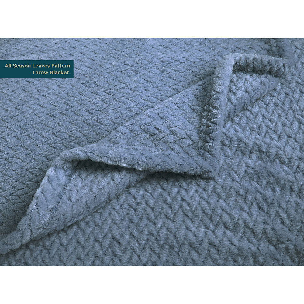 Leaves Textured Fleece Blanket