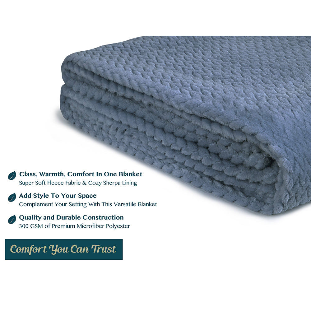 Leaves Textured Fleece Blanket